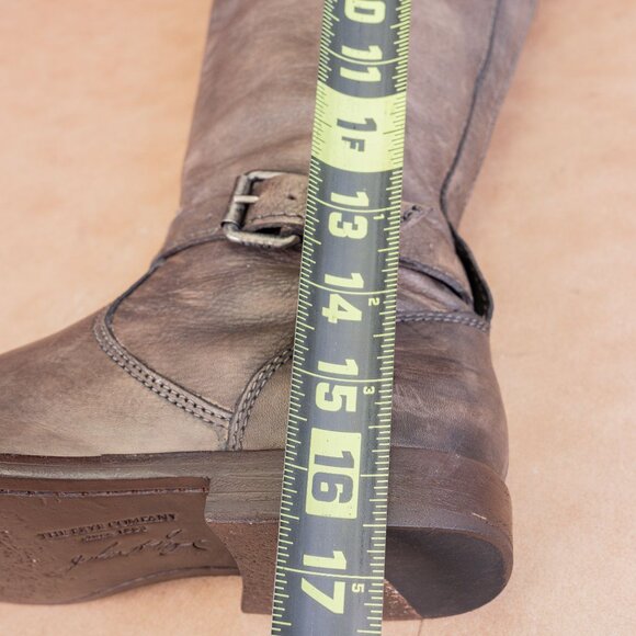 Frye Women Phillip Dark Grey Leather Zip Equestrian Riding Boots sz 7.5 - Picture 8 of 10